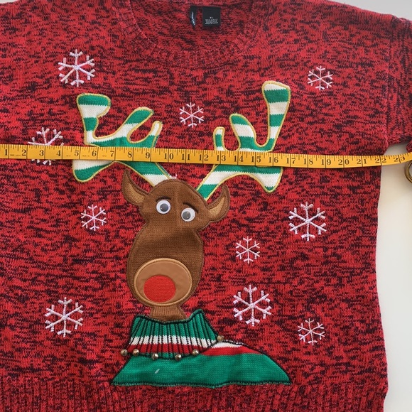 New Directions Red Christmas Sweater, XL - Picture 7 of 7